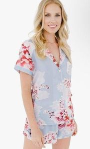 PLUM PRETTY SUGAR Oceane Lulls The Billows Blue Floral Lounge Set Size Small