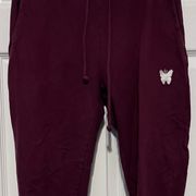 Good For Nothing skinny sweatpants
in burgundy size medium