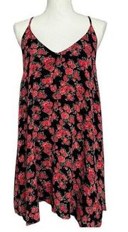 Privacy Please Floral Print V-Neck Sleeveless Racerback Shift Dress Size Medium