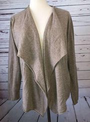 Brochu Walker Cardigan Sweater Small Wool Cashmere Waterfall Cascade Lagenlook