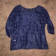 Alex Marie Sparkly Navy Blue Top (Sz S)