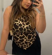 Bandeau Giraffe Print Halter Too