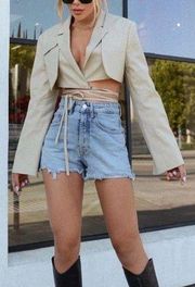 Lioness Miami vice crop jacket light tan beige XS