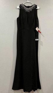 Mac Duggal 26516 Sleeveless Rhinestone Collar Column Gown Size 12 NEW