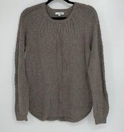 SONOMA SOFT BROWN BRAIDED DESIGN SWEATER SMALL