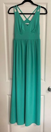 Teal Strappy Maxi Dress