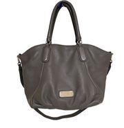Marc Jacobs Electro Q Fran Pebbled Leather Satchel Crossbody in Slate Gray