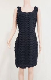 Nwt Little Black Dress with Sequins, Ruffles & Ruching Bodycon Size: 16