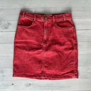 FRAME Faded Red Denim Mini Skirt Size 26