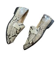 Alexandre Birman Snakeskin Python Animal Print Loafers Size 37/7