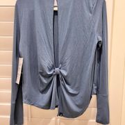 Glyder Electric Long Sleeve French Blue Shirt Open Back