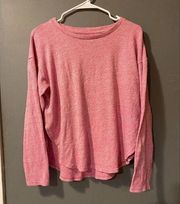 Gap Crop Top Bubblegum Pink Ultra Soft Lightweight Sweater Split Sides Small