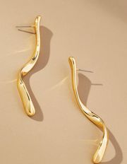 Linear Metal Drop Earrings