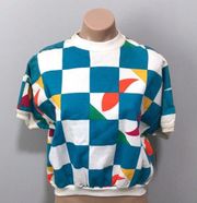 Pepsi 80s Geometric Neon Crop Sweater Deadstock