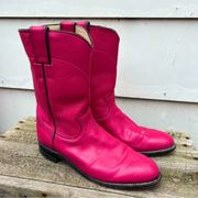 Justin Boots Justin Hot Pink Roper Cowgirl Western Boots Vintage 80s 90s