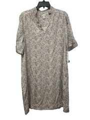 Chicos Sandwashed Satin Dress Size 2 US 12 / 14 Short Dress Tencel New With Tags