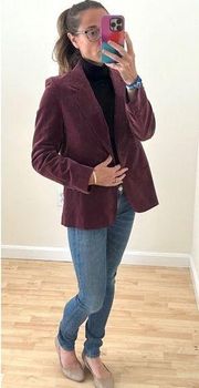 Jordan Marsh Vintage Cranberry Red Velvet 2-Button Blazer