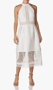 NWT Ivanka Trump White and Beige Midi Dress