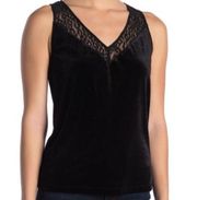 Laundry By Shelli Segal Leopard Print Black Velvet Top