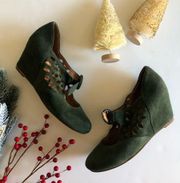 Jeffrey Campbell Green Suede Torch Mary Jane Wedges. Size 6.5