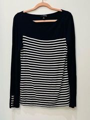 The Limited blue white stripe long sleeve shirt sz XS