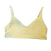 Nwot O'NEILL Saltwater Solids Textured Trestles Bralette Bikini Top Straw XL