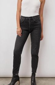 Rails 29 The Melrose Classic Slim Jeans Black High Rise Straight Leg Ankle Denim