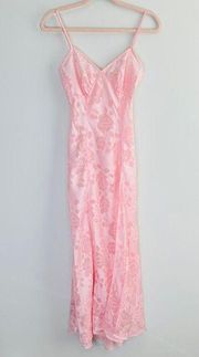 Vintage Gold Label Victoria’s Secret Pink Nightgown high thigh slit