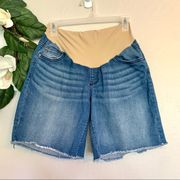 Motherhood Maternity Indigo Blue Cutoff Jean Shorts S