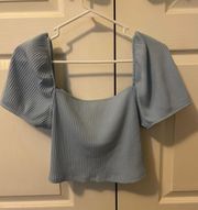 cropped puff sleeve top