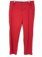 ELOQUII Pants Women's Size 14 Slim Fit High Rise Flat Front Red