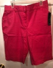 Kim Rogers Sz 12 Raspberry Bermuda Shorts No Gap Waistband