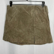 Blank NYC Brown Leather Mini‎ Skirt