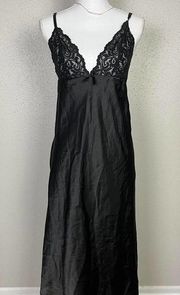 Black lacy lingerie slip dress