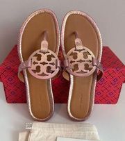 Tory Burch  Miller Snake-Embossed Leather Sandals Size 9 NIB
