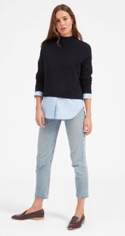 Cashmere Crop Mockneck Sweater