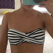 Black And White Strapless Bikini Top