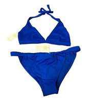 NWT Ramy Brook bikini set azure Lana bottom, Rhode top Sz L