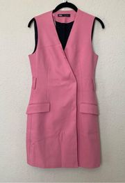 ZARA BLAZER DRESS barbie pink size S