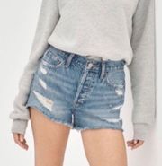 Aritzia Denim Forum The Ex Boyfriend Short High Rise Distressed Denim Shorts