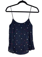 Reformation Tank Top Women's Size Small Navy Stars Spaghetti Strap Casual