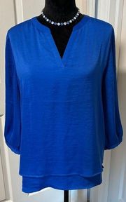 CHICO’S Double Layer 3/4 Sleeve V-neck Blouse