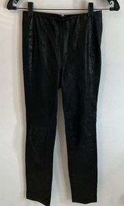 Rag & Bone Georgie Black Leather Leggings Washed Black