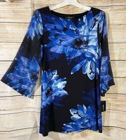 shift dress floral mesh long sleeves Size Small Summer Spring dress