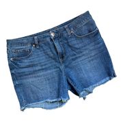 Womens Seven7 Jeans Weekend Denim Medium Wash Jean Raw Hem Shorts - Sz 12