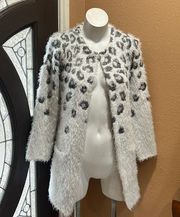 Westport white animal print cardigan