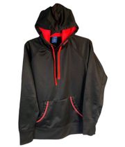 Reebok Black w Neon Red Orange Hoodie Wm L