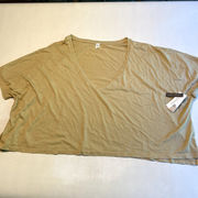 BP Womens Crop T Shirt V Neck Short Sleeve‎ Brown Size 3X
