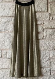 Glam Metallic Gold Maxi Skirt