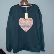 C & C California Heart Graphic Sweatshirt Size Large